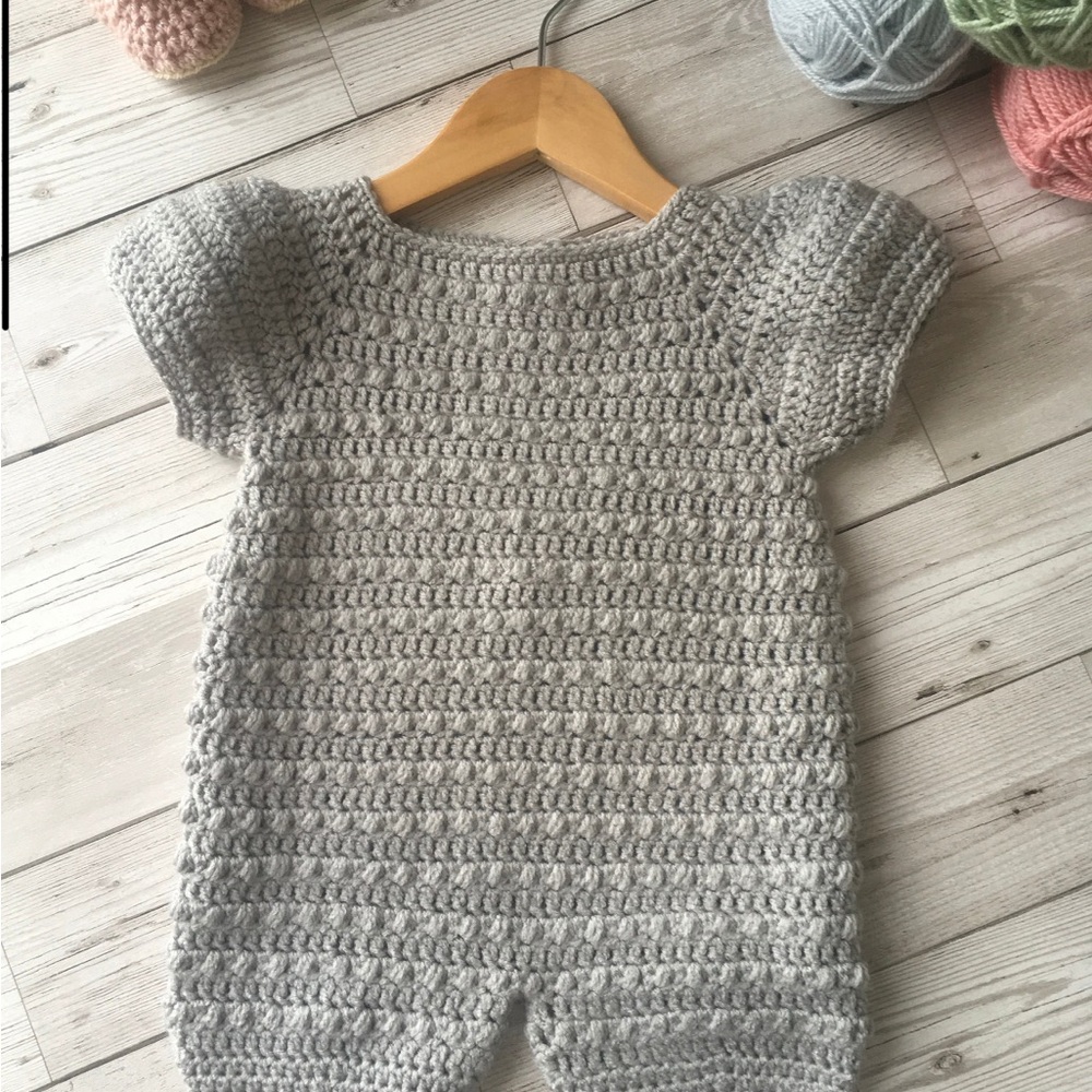 Gray Knitted Kids Bodysuit